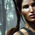 A portrait of Lara Croft in a scenic environment, CryEngine,4k,HQ, 