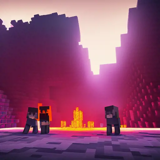  Minecraft blaze hostile mob in the nether , Sci-Fi,8k, inspired by Alena Aenami
