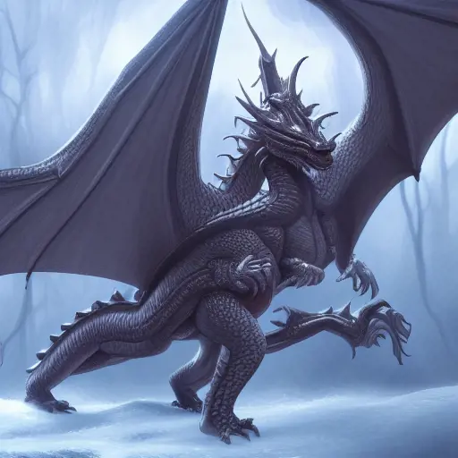 Dragon, Highly Detailed,Intricate,HD,Artstation,Beautiful,Stunning,D&D,Sharp Focus,Smooth,Concept Art,Fantasy,Digital Painting,Epic,Wallpaper,Winter
