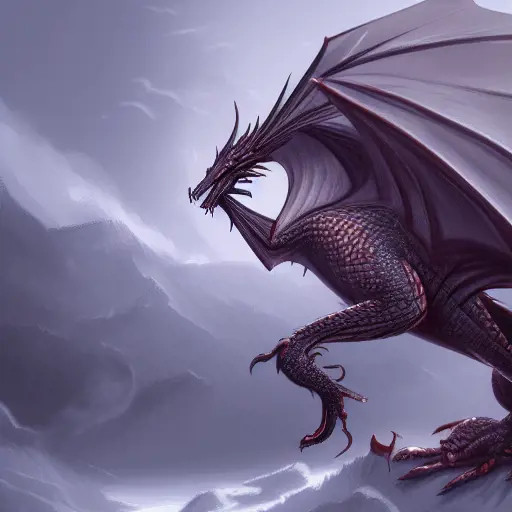 Dragon, Highly Detailed,Intricate,HD,Artstation,Beautiful,Stunning,D&D,Sharp Focus,Smooth,Concept Art,Fantasy,Digital Painting,Epic,Wallpaper,Winter