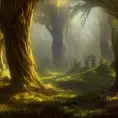A beautiful digital illustration of a detailed gothic fantasy forest landscape, 8k,Artstation,Digital Illustration,Concept Art, by Justin Gerard,by James Gurney