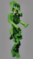 Green Blocky Minecraft  Zombie, 16-Bit,4k,Sharp Focus,3D Rendering,Pixel Art, by  Artgerm,by Alphonse Mucha,by Greg Rutkowski