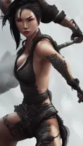 Closeup of a female ninja assassin, 8k,Highly Detailed,Artstation,Beautiful,Digital Illustration,Sharp Focus,Unreal Engine,Concept Art