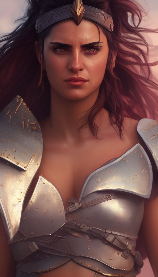 A closeup of Kassandra after winning battle, 8k,Highly Detailed,Artstation,Beautiful,Digital Illustration,Sharp Focus,Unreal Engine,Concept Art