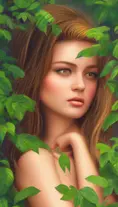 Closeup of a gorgeous female in bokeh foliage and the style of stefan kostic, 8k,High Definition,Digital Illustration,Photo Realistic,Sharp Focus, by Stanley Artgerm Lau