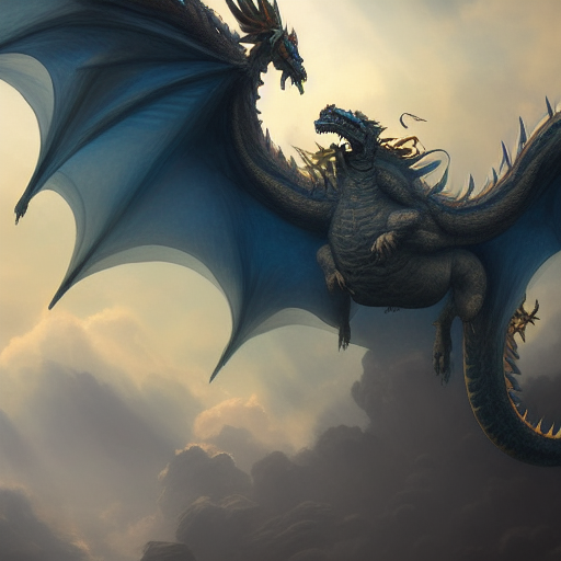 Giant dragon flying in the sky, Highly Detailed,Intricate,Epic,Hearthstone,Fantasy, by Greg Rutkowski