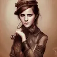Steampunk portrait of Emma Watson, au naturel, Highly Detailed,Intricate,Artstation,Beautiful,Digital Painting,Sharp Focus,Concept Art,Elegant