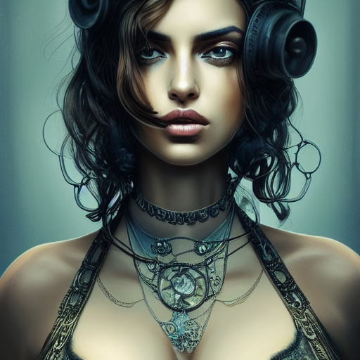 Steampunk portrait of Irina Shayk, Highly Detailed,Intricate,Artstation,Beautiful,Digital Painting,Sharp Focus,Concept Art,Elegant