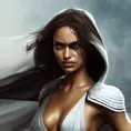 Closeup of Irina Shayk in white Assassin's Creed style, 8k,Highly Detailed,Artstation,Beautiful,Digital Illustration,Sharp Focus,Unreal Engine,Concept Art