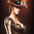 Steampunk portrait of Cortana, Highly Detailed,Intricate,Artstation,Beautiful,Digital Painting,Sharp Focus,Concept Art,Elegant