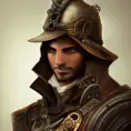 Steampunk portrait of Ezio Auditore, Highly Detailed,Intricate,Artstation,Beautiful,Digital Painting,Sharp Focus,Concept Art,Elegant