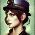 Steampunk portrait of Jill Valentine, Highly Detailed,Intricate,Artstation,Beautiful,Digital Painting,Sharp Focus,Concept Art,Elegant