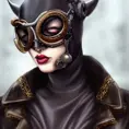 Steampunk portrait of Catwoman, Highly Detailed,Intricate,Artstation,Beautiful,Digital Painting,Sharp Focus,Concept Art,Elegant