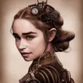 Steampunk portrait of Emilia Clarke, Highly Detailed,Intricate,Artstation,Beautiful,Digital Painting,Sharp Focus,Concept Art,Elegant