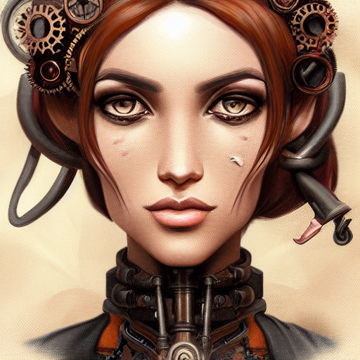 Steampunk portrait of Zoe Saldaña, Highly Detailed,Intricate,Artstation,Beautiful,Digital Painting,Sharp Focus,Concept Art,Elegant