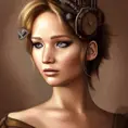 Steampunk portrait of Jennifer Lawrence, Highly Detailed,Intricate,Artstation,Beautiful,Digital Painting,Sharp Focus,Concept Art,Elegant