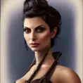 Steampunk portrait of Morena Baccarin, Highly Detailed,Intricate,Artstation,Beautiful,Digital Painting,Sharp Focus,Concept Art,Elegant