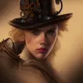 Steampunk portrait of Scarlett Johansson, Highly Detailed,Intricate,Artstation,Beautiful,Digital Painting,Sharp Focus,Concept Art,Elegant