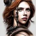 Steampunk portrait of Scarlett Johansson, Highly Detailed,Intricate,Artstation,Beautiful,Digital Painting,Sharp Focus,Concept Art,Elegant