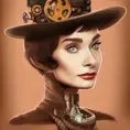 Steampunk portrait of Audrey Hepburn, Highly Detailed,Intricate,Artstation,Beautiful,Digital Painting,Sharp Focus,Concept Art,Elegant