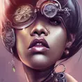 Steampunk portrait of Rihanna, Highly Detailed,Intricate,Artstation,Beautiful,Digital Painting,Sharp Focus,Concept Art,Elegant