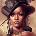 Steampunk portrait of Rihanna, Highly Detailed,Intricate,Artstation,Beautiful,Digital Painting,Sharp Focus,Concept Art,Elegant