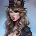 Steampunk portrait of Taylor Swift, Highly Detailed,Intricate,Artstation,Beautiful,Digital Painting,Sharp Focus,Concept Art,Elegant