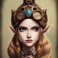 Steampunk portrait of Princess Zelda, Highly Detailed,Intricate,Artstation,Beautiful,Digital Painting,Sharp Focus,Concept Art,Elegant
