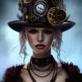 Steampunk portrait of BloodRayne, Highly Detailed,Intricate,Artstation,Beautiful,Digital Painting,Sharp Focus,Concept Art,Elegant