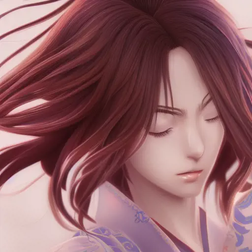 Anime closeup of Kasumi, Highly Detailed,Intricate,Artstation,Beautiful,Digital Painting,Sharp Focus,Concept Art,Elegant