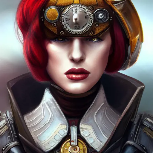 Steampunk portrait of Commander Shepard, Highly Detailed,Intricate,Artstation,Beautiful,Digital Painting,Sharp Focus,Concept Art,Elegant