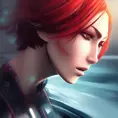 Anime closeup of Commander Shepard, Highly Detailed,Intricate,Artstation,Beautiful,Digital Painting,Sharp Focus,Concept Art,Elegant