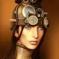 Steampunk portrait of Christy Turlington, Highly Detailed,Intricate,Artstation,Beautiful,Digital Painting,Sharp Focus,Concept Art,Elegant