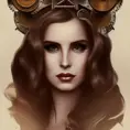 Steampunk portrait of Lana Del Rey, Highly Detailed,Intricate,Artstation,Beautiful,Digital Painting,Sharp Focus,Concept Art,Elegant