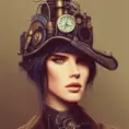 Steampunk portrait of Halsey, Highly Detailed,Intricate,Artstation,Beautiful,Digital Painting,Sharp Focus,Concept Art,Elegant