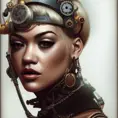 Steampunk portrait of Rita Ora, Highly Detailed,Intricate,Artstation,Beautiful,Digital Painting,Sharp Focus,Concept Art,Elegant
