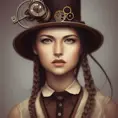 Steampunk portrait of Olivia Rodrigo, Highly Detailed,Intricate,Artstation,Beautiful,Digital Painting,Sharp Focus,Concept Art,Elegant