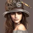 Steampunk portrait of Kaia Gerber, Highly Detailed,Intricate,Artstation,Beautiful,Digital Painting,Sharp Focus,Concept Art,Elegant