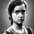 Black & White portrait of Ellie Williams from Last of Us, Highly Detailed,Intricate,Artstation,Beautiful,Digital Painting,Sharp Focus,Concept Art,Elegant