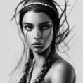 Black & White portrait of Kassandra, Highly Detailed,Intricate,Artstation,Beautiful,Digital Painting,Sharp Focus,Concept Art,Elegant