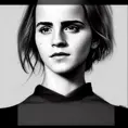 Black & White portrait of Emma Watson, Highly Detailed,Intricate,Artstation,Beautiful,Digital Painting,Sharp Focus,Concept Art,Elegant
