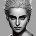 Black & White portrait of Ciri, Highly Detailed,Intricate,Artstation,Beautiful,Digital Painting,Sharp Focus,Concept Art,Elegant