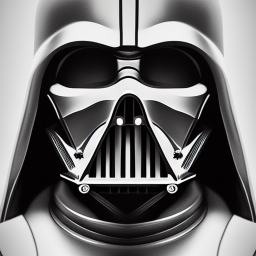 Black & White portrait of Darth Vader, Highly Detailed,Intricate,Artstation,Beautiful,Digital Painting,Sharp Focus,Concept Art,Elegant
