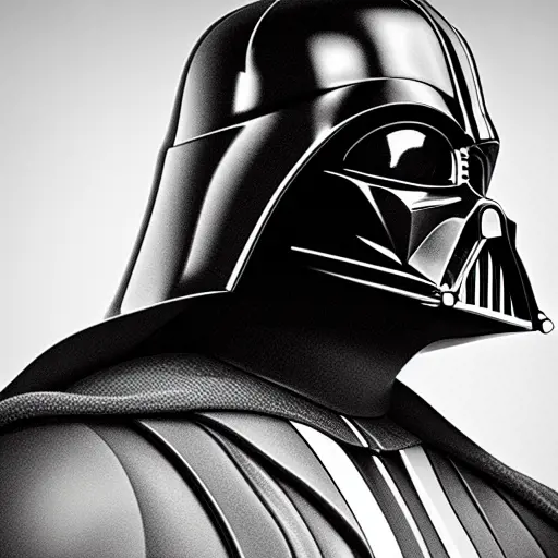 Black & White portrait of Darth Vader, Highly Detailed,Intricate,Artstation,Beautiful,Digital Painting,Sharp Focus,Concept Art,Elegant