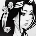 Black & White portrait of Mai Shiranui, Highly Detailed,Intricate,Artstation,Beautiful,Digital Painting,Sharp Focus,Concept Art,Elegant