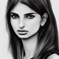 Black & White portrait of Emily Ratajkowski, Highly Detailed,Intricate,Artstation,Beautiful,Digital Painting,Sharp Focus,Concept Art,Elegant