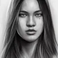 Black & White portrait of Olivia Rodrigo, Highly Detailed,Intricate,Artstation,Beautiful,Digital Painting,Sharp Focus,Concept Art,Elegant