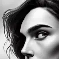 Black & White portrait of Gal Gadot, Highly Detailed,Intricate,Artstation,Beautiful,Digital Painting,Sharp Focus,Concept Art,Elegant