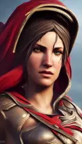 Female rouge assassin in Assassin's Creed Odyssey Style, 4k,Highly Detailed,Beautiful,Cinematic Lighting,Sharp Focus,Volumetric Lighting,Closeup Portrait,Concept Art