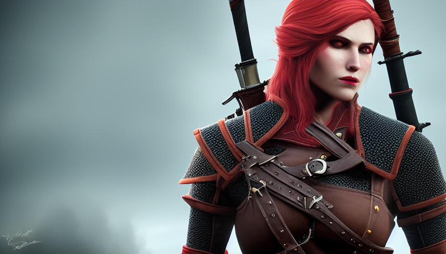 Female rouge assassin in The Witcher 3 Style, 4k,Highly Detailed,Beautiful,Cinematic Lighting,Sharp Focus,Volumetric Lighting,Closeup Portrait,Concept Art